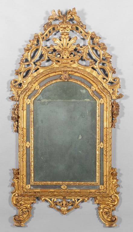 Specchiera Luigi XV in legno intagliato e dorato, (1 of 2)