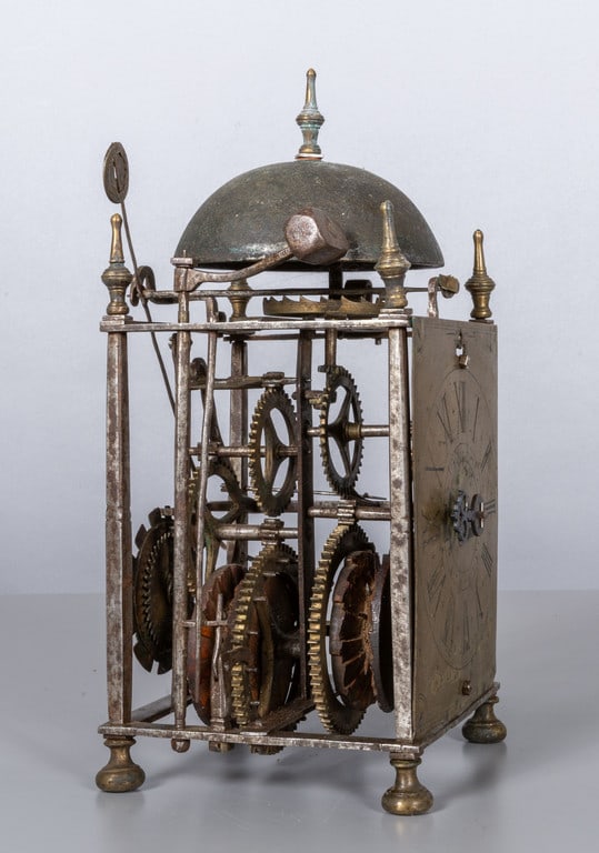 Orologio scheletrico in bronzo e ferro, - 3