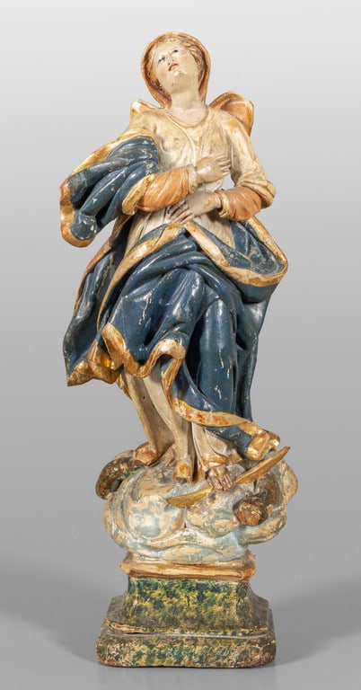 Madonna, scultura in legno intagliato e (1 of 1)