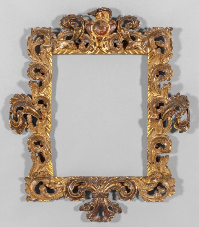 Antica cornice Luigi XIV in legno intagliato e (1 of 2)