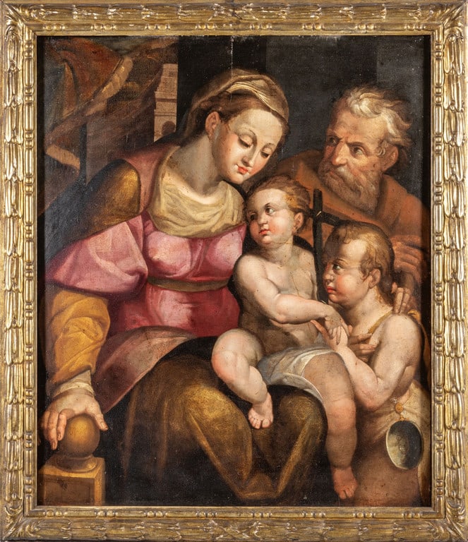 Scuola emiliana sec.XVI "Sacra Famiglia con San (1 of 2)