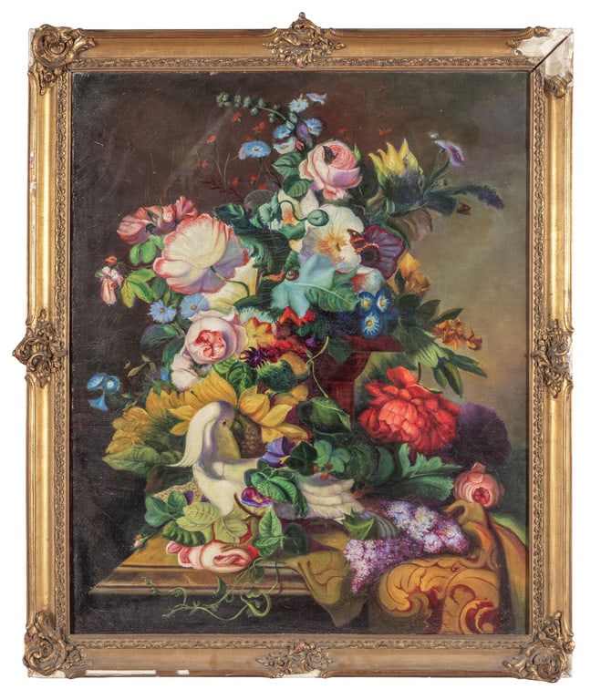 Natura morta con pappagallo olio, (1 of 2)