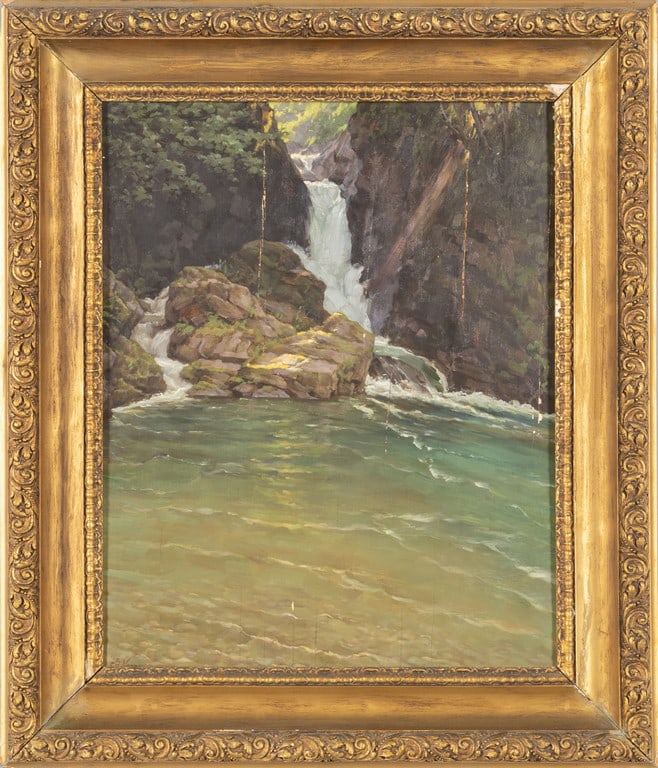 Scuola italiana sec.XIX Cascata olio su (1 of 2)