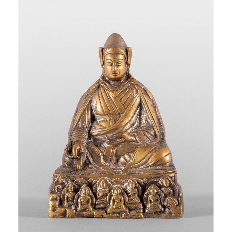 Lama, figura in bronzo, Tibet (1 of 2)