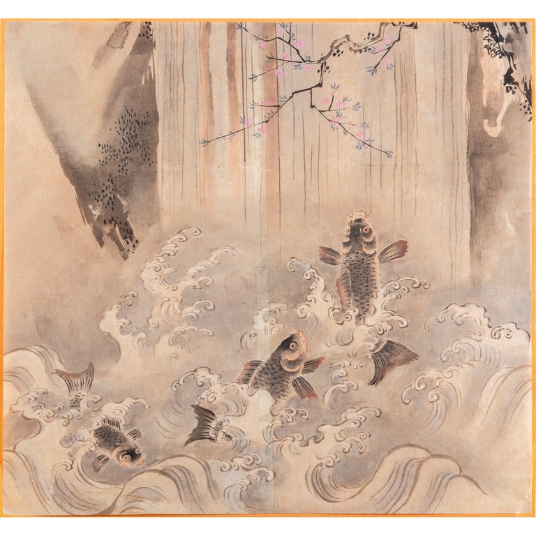 "Carpe" acquarello su carta, Cina sec.XIX cm. (1 of 1)