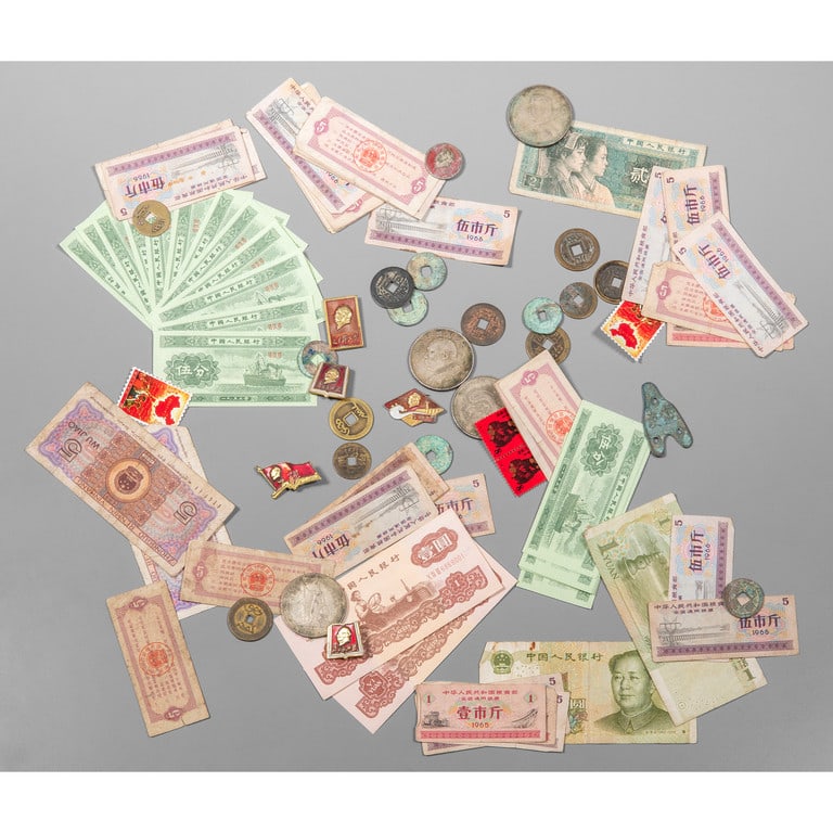 Lotto di antiche monete cinesi in carta ed in (1 of 1)