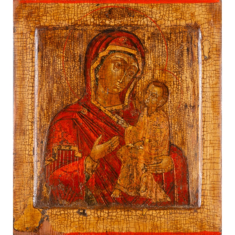 "Madonna con Bambino" icona, sec. XIX cm. (1 of 2)