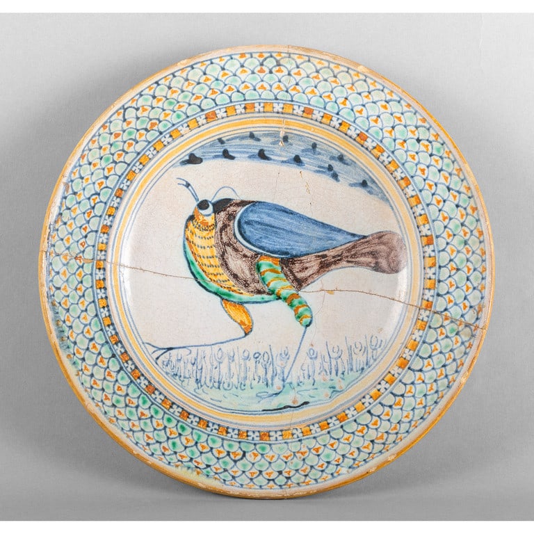Piatto in maiolica policroma decorato con (1 of 1)