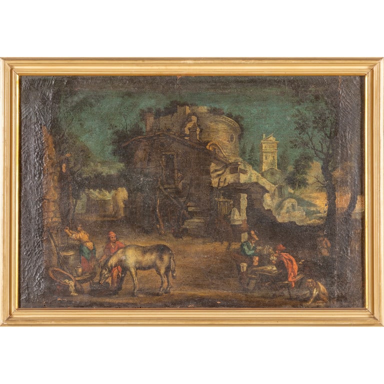 Scuola italiana sec.XVIII "Paesaggio con (1 of 2)