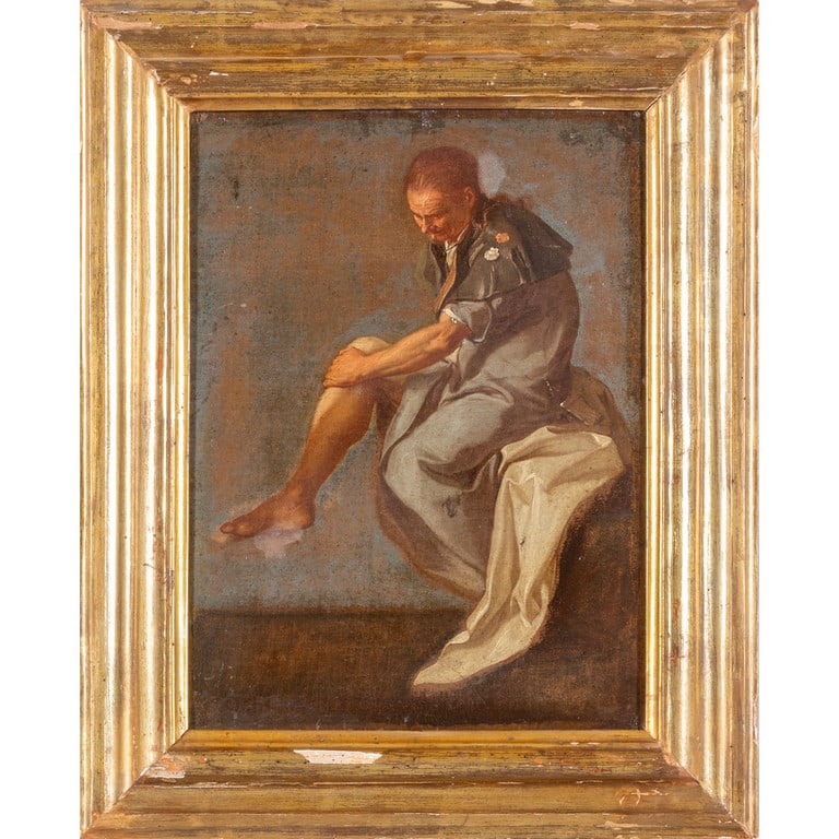 Scuola lombarda sec.XVII "Il pellegrino": Scuola lombarda sec.XVII "Il pellegrino" olio cm. 35x50