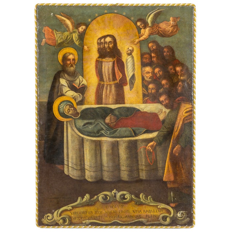 "Il trapasso della Vergine" olio, f.to in b. a s. (1 of 2)