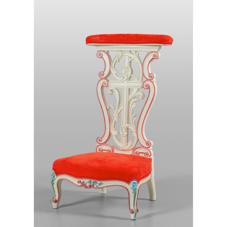 Inginocchiatoio umbertino in legno laccato (1 of 2)