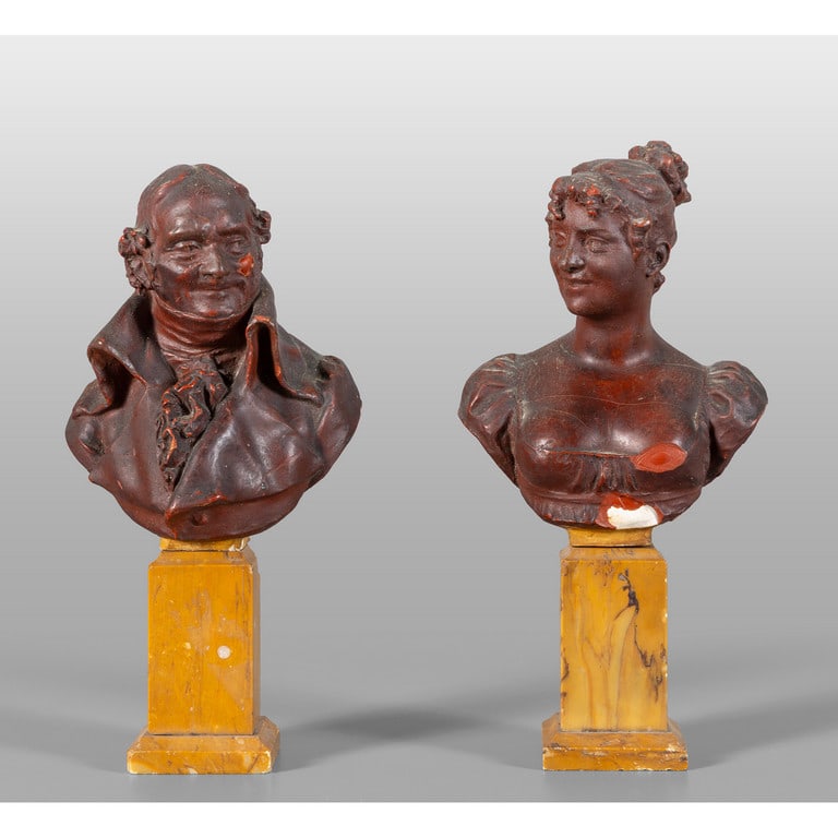 Gentiluomo e gentildonna, coppia di piccoli busti (1 of 2)