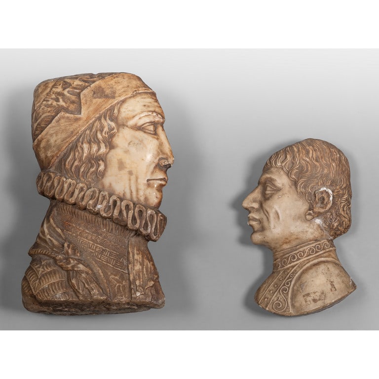 Due profili di gentiluomini in marmo, Toscana (1 of 1)