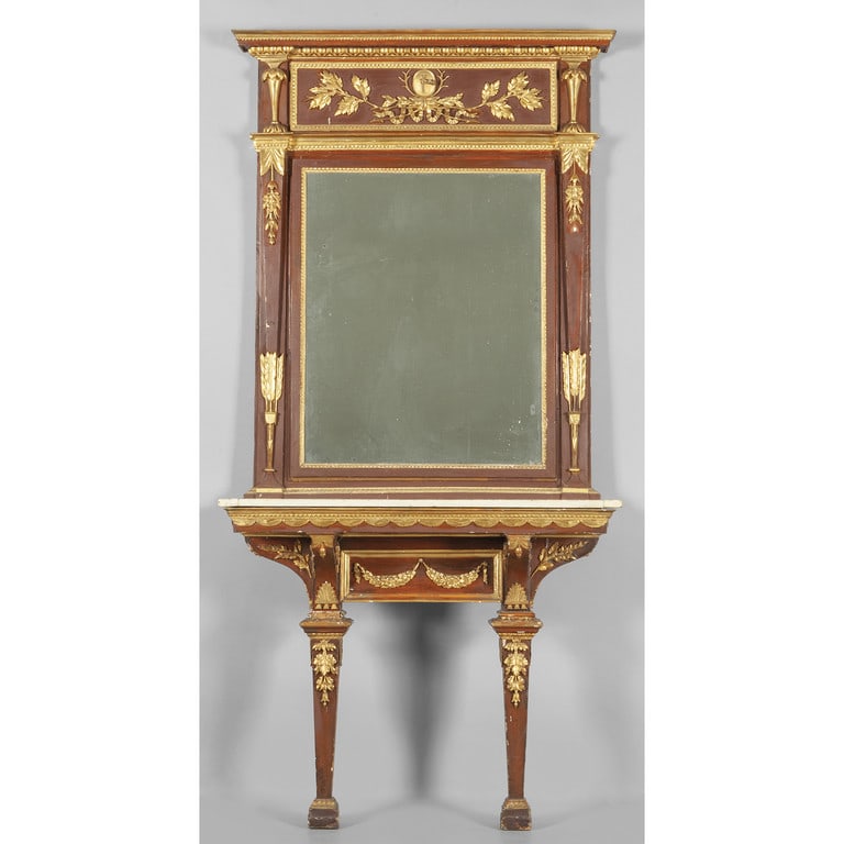 Console con specchiera Luigi XVI in legno (1 of 1)