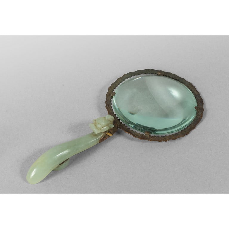 Fibbia da cintura in giada montata a lente, (1 of 1)