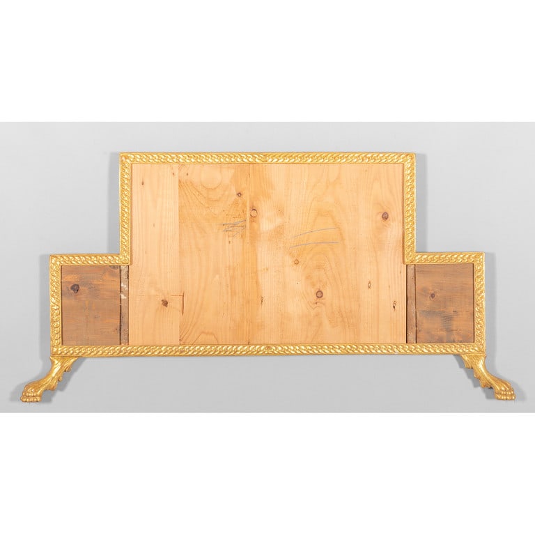 Caminiera in legno intagiato e dorato, sec.XIX: Caminiera in legno intagiato e dorato, sec.XIX (mancante degli specchi) cm. 130x h. 70