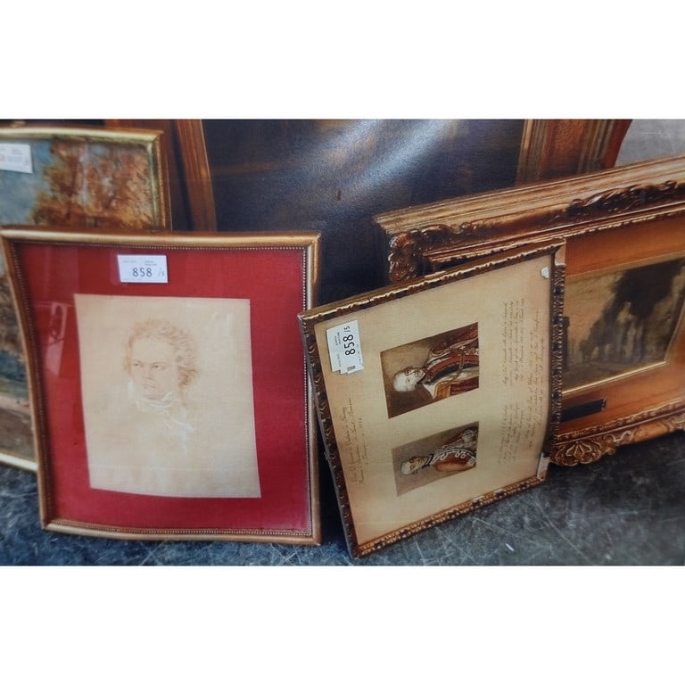 Lotto di cinque dipinti di varie forme e misure (1 of 1)