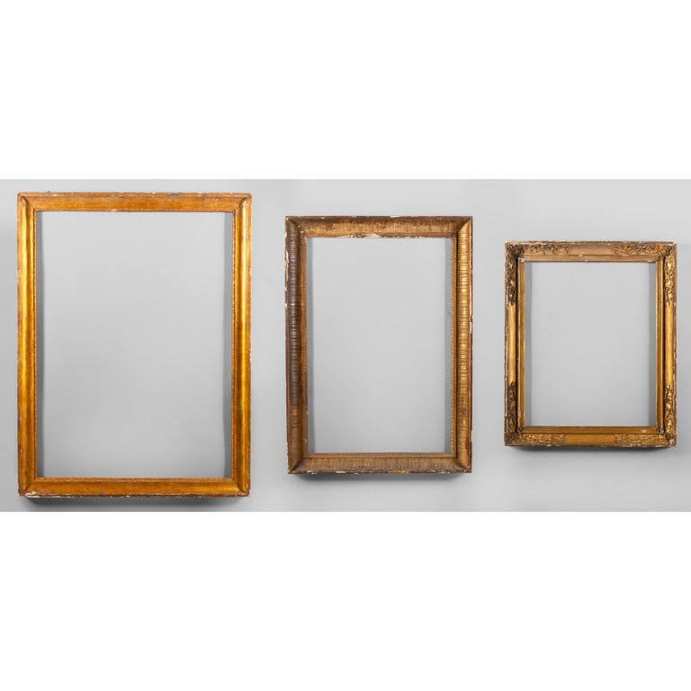 Tre cornici in legno dorato, (1 of 6)
