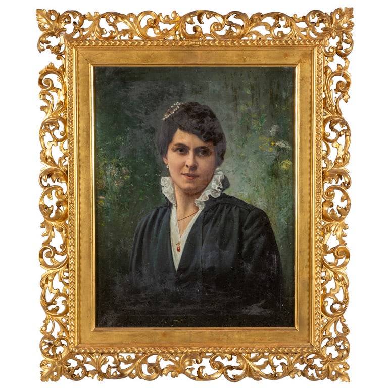 Scuola italiana sec.XIX "Giovane donna con (1 of 2)