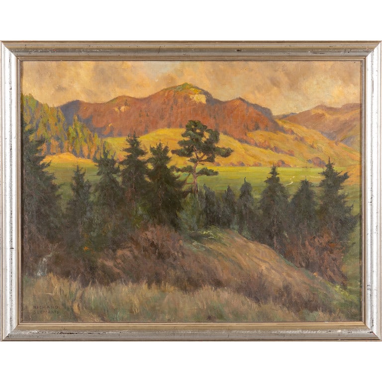 Scuola tedesca sec.XX "Lago di montagna" olio, (1 of 2)