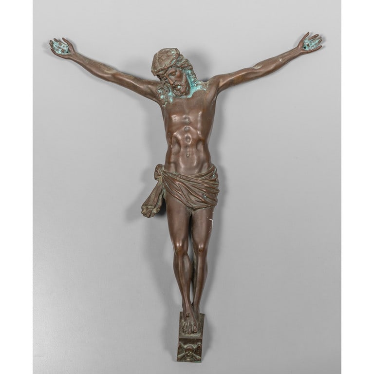 Cristo Crocefisso, scultura in bronzo a patina (1 of 1)