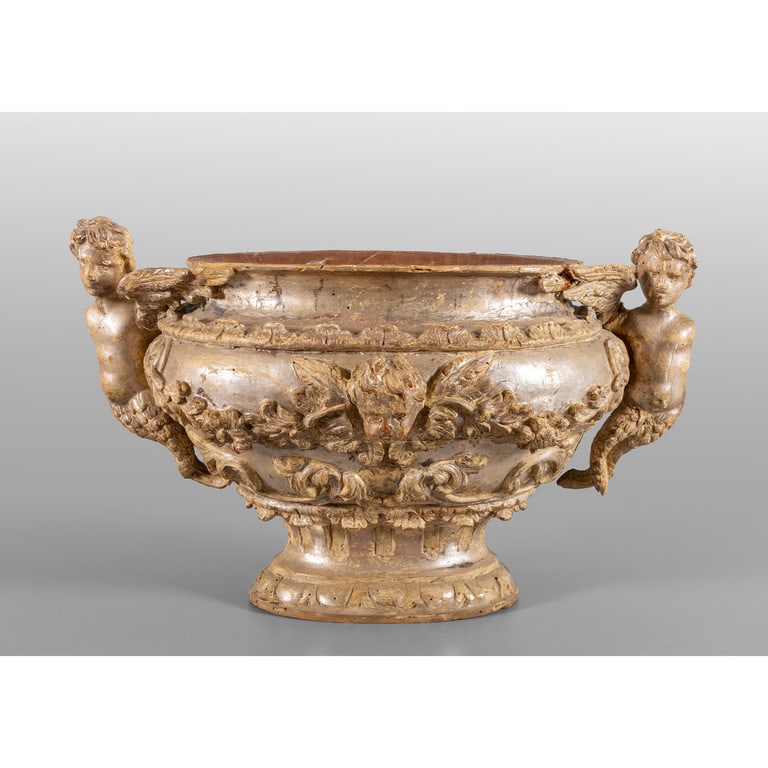 Vaso barocco in legno intagliato e dorato a (1 of 2)