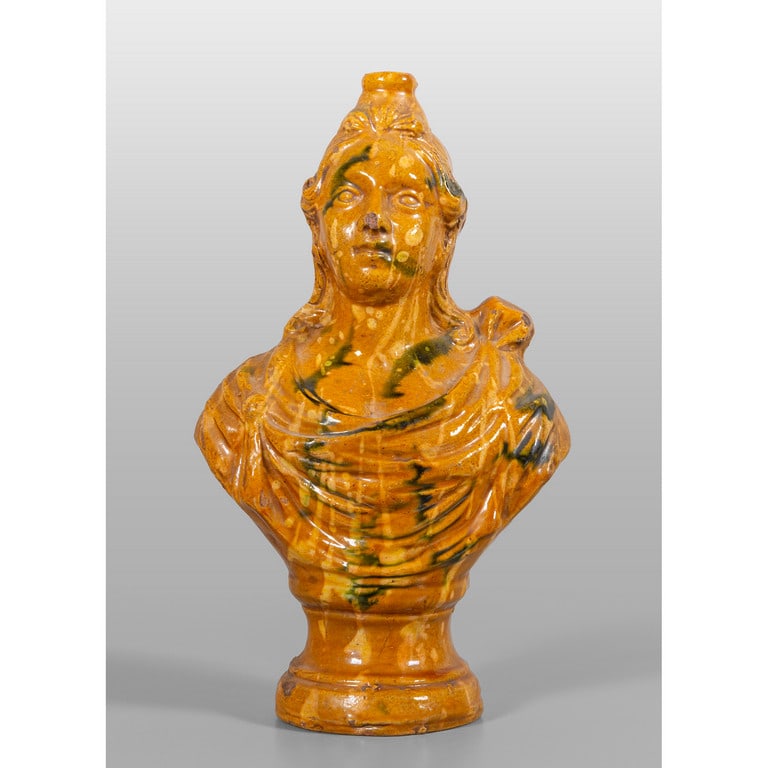 Bottiglia in terracotta color ocra raffigurante (1 of 1)