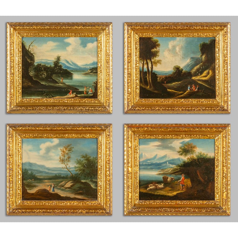 Scuola piemontese sec.XVIII "Paesaggi con figure" (1 of 7)