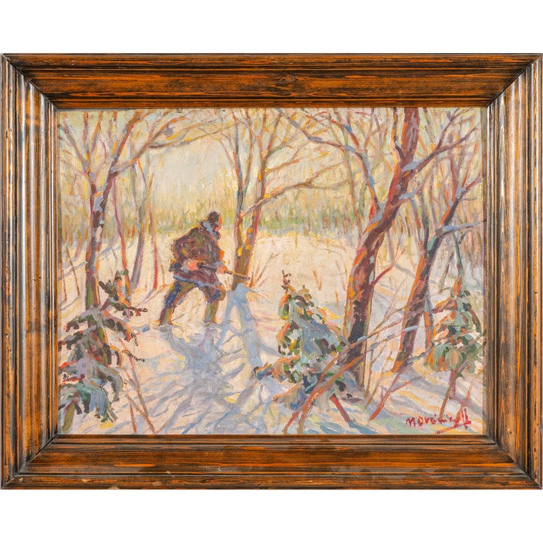 Scuola russa sec.XX "Partigiano nella foresta" (1 of 2)