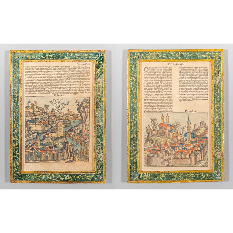 Coppia di incisioni in cornici in legno (1 of 1)