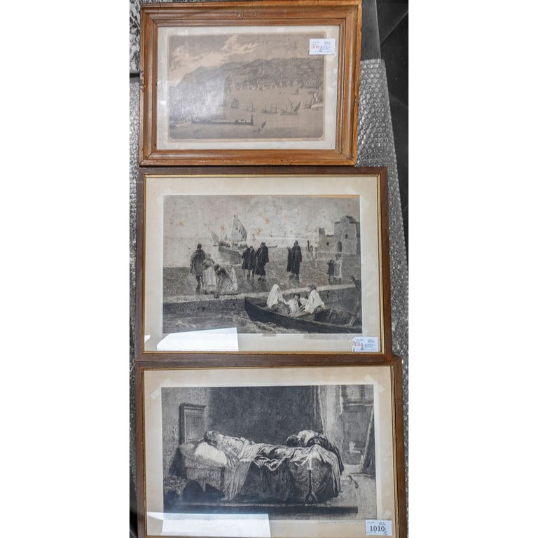 Sei stampe con cornici dorate di varie forme e (1 of 1)