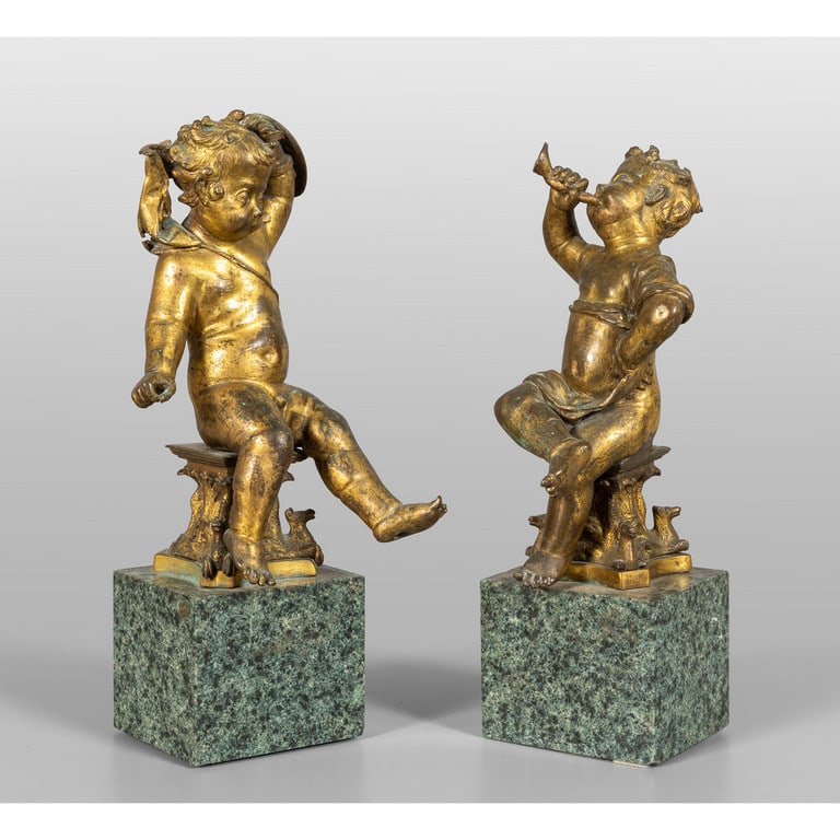 Coppia di cherubini in bronzo dorato, Roma (1 of 3)