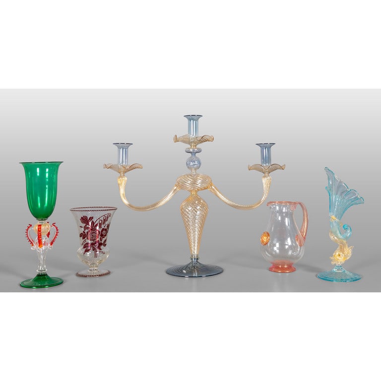 Cinque vasi in vetro soffiato di varie forme e (1 of 1)