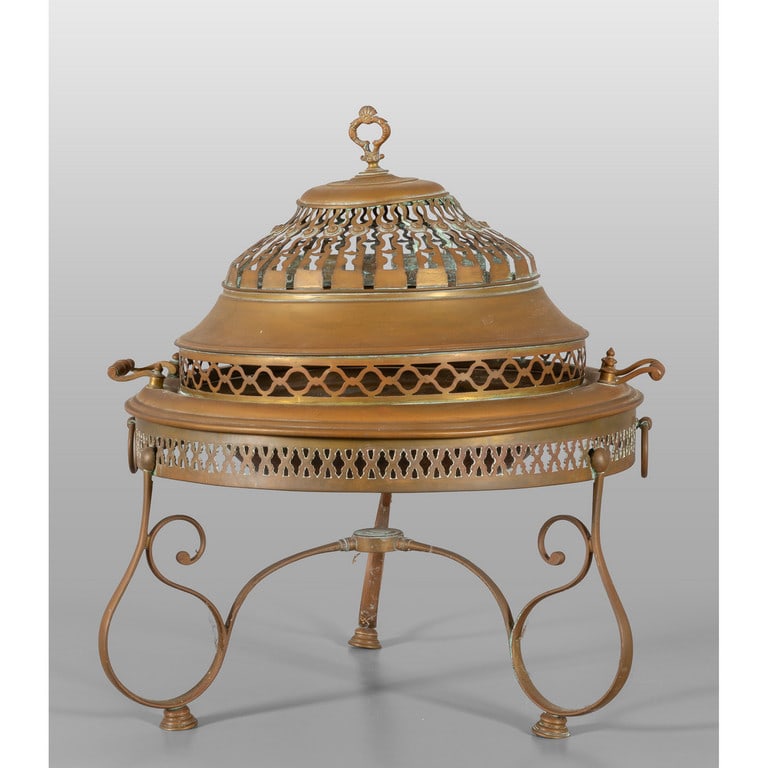 Scaldino in ottone diam.cm.50 x h.cm.65: Scaldino in ottone diam.cm.50 x h.cm.65