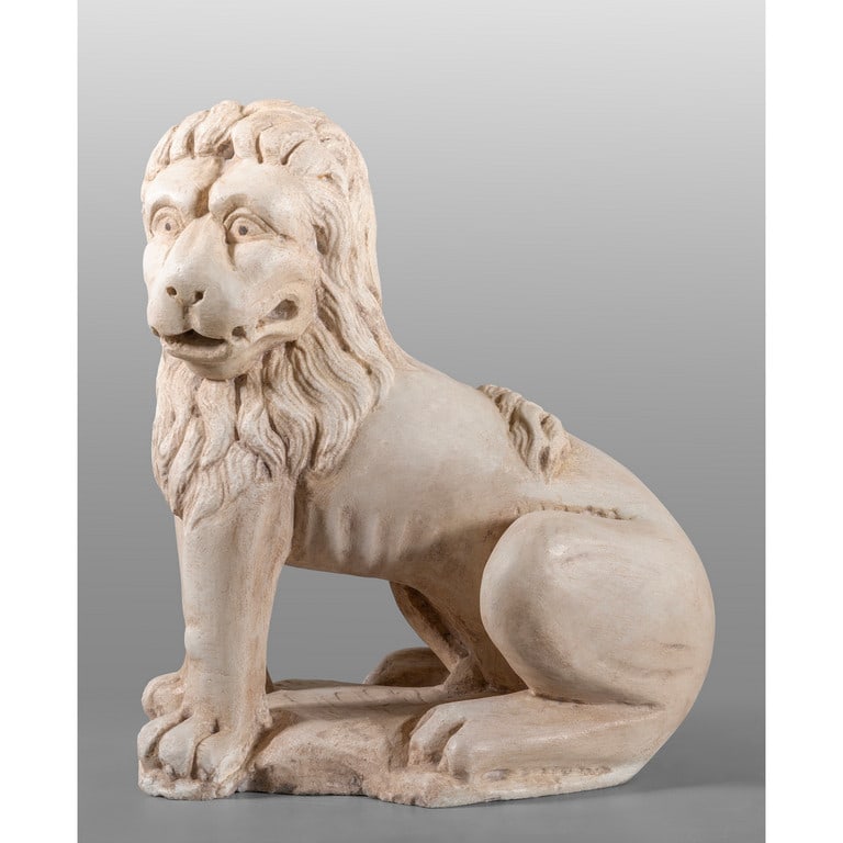 Leone, scultura in marmo h.cm.42 (1 of 3)