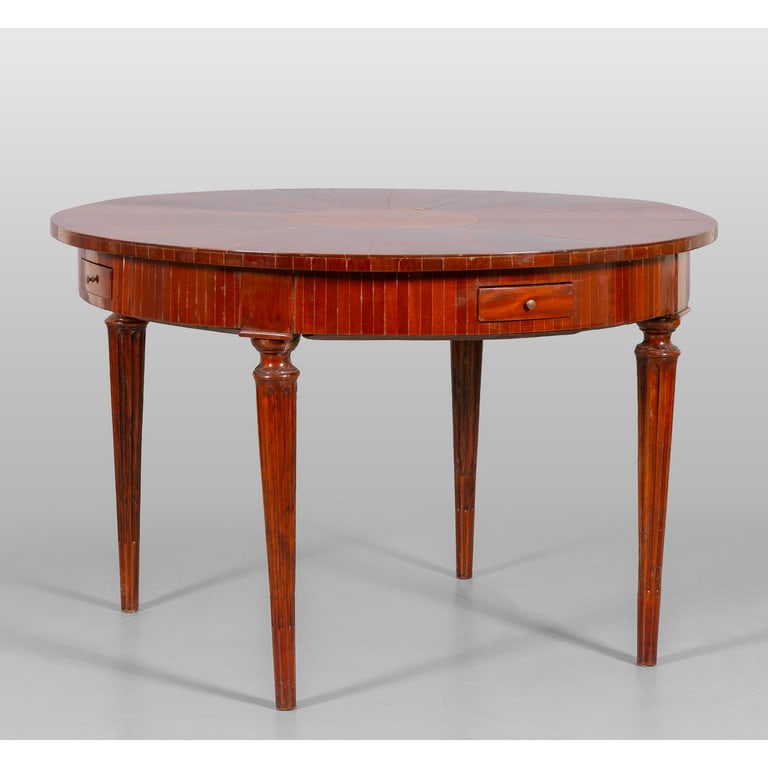 Tavolo da centro lastronato in mogano, quattro (1 of 2)