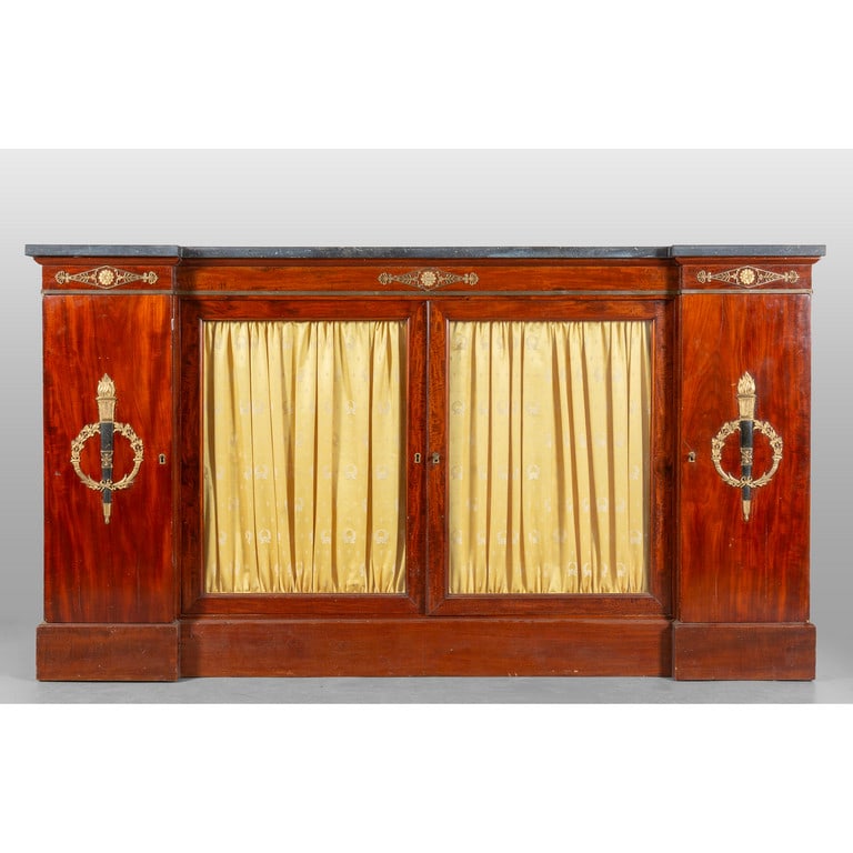 Grande credenza Impero lastronata in mogano, (1 of 3)