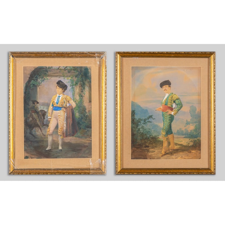 "Paesaggio con toreri" coppia di stampe (1 of 3)