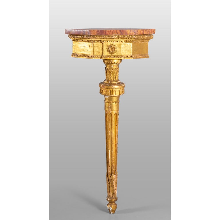 Angonale Luigi XVI in legno intagliato e dorato, (1 of 3)