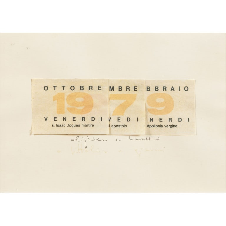 ALIGHIERO BOETTI (1940-1994) Calendario (1 of 1)