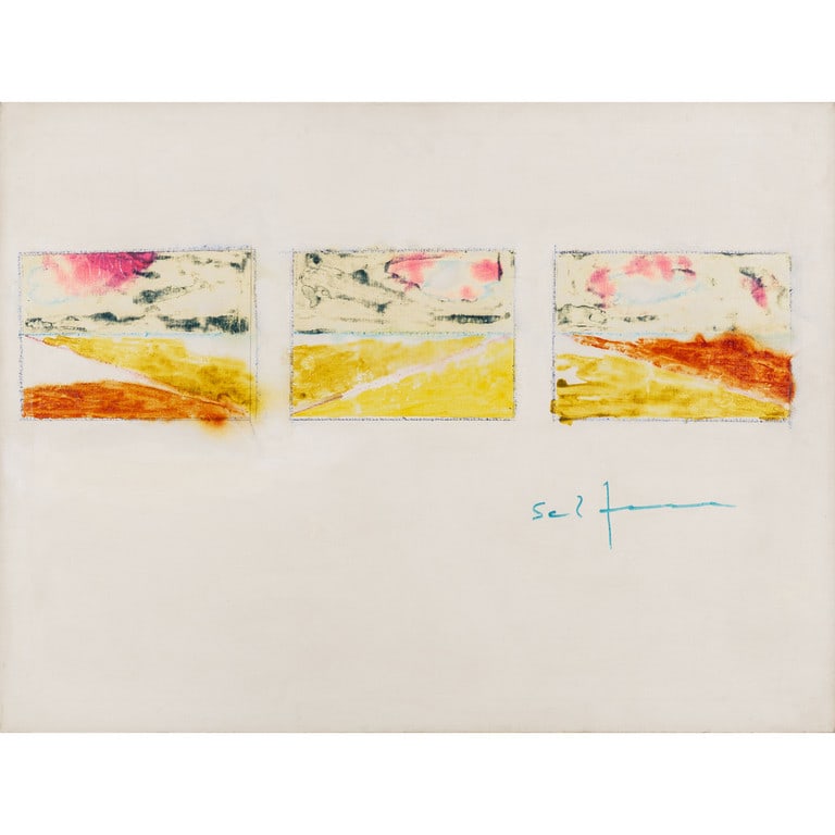 MARIO SCHIFANO (1934-1998) Senza titolo: MARIO SCHIFANO (1934-1998) Senza titolo (seconda metà anni Settanta) smalti su tela cm 75x100 firmato al centro sulla destra Archivio Generale dell'Opera di Mario Schifano a cura di Monica Schifano N