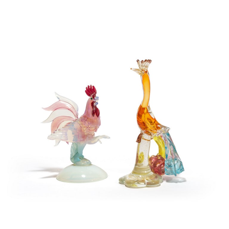 MURANO, anni '50. Un gallo in vetro opalino e (1 of 6)