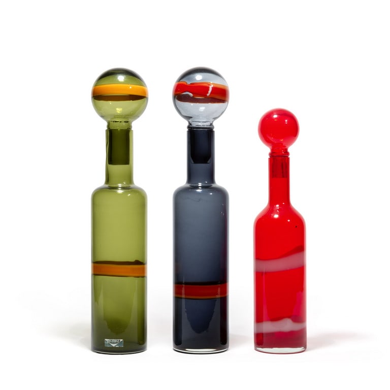 VETRERIA VISTOSI, anni 60 Tre bottiglie con (1 of 1)