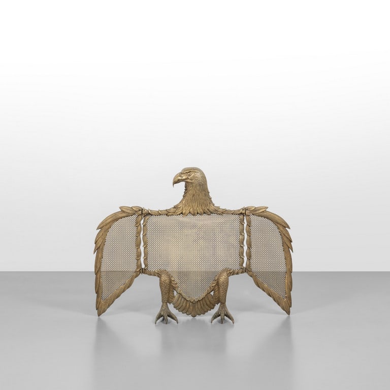 UN PARAFUOCO, anni '60. Fusione di: UN PARAFUOCO, anni '60. Fusione di bronzo. Cm 68 (h) x 88 x 17. A FIREPLACE SCREEN, 1960's. Turned cast bronze. Inches 26.7 (h) x 34.6 x 6.7.