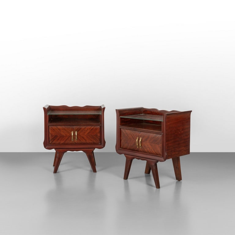 DUE COMODINI, anni '40. Legno di mogano, (1 of 2)