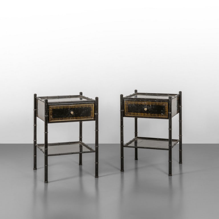 DUE COMODINI, anni '50. Acciaio verniciato, (1 of 2)