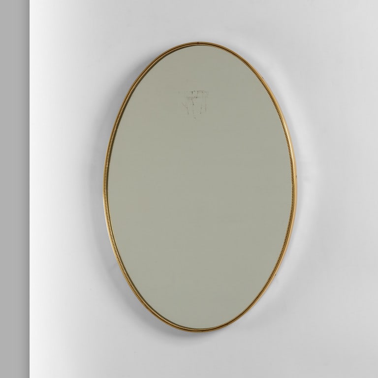 UNO SPECCHIO DA PARETE, anni '50. Ottone, (1 of 1)