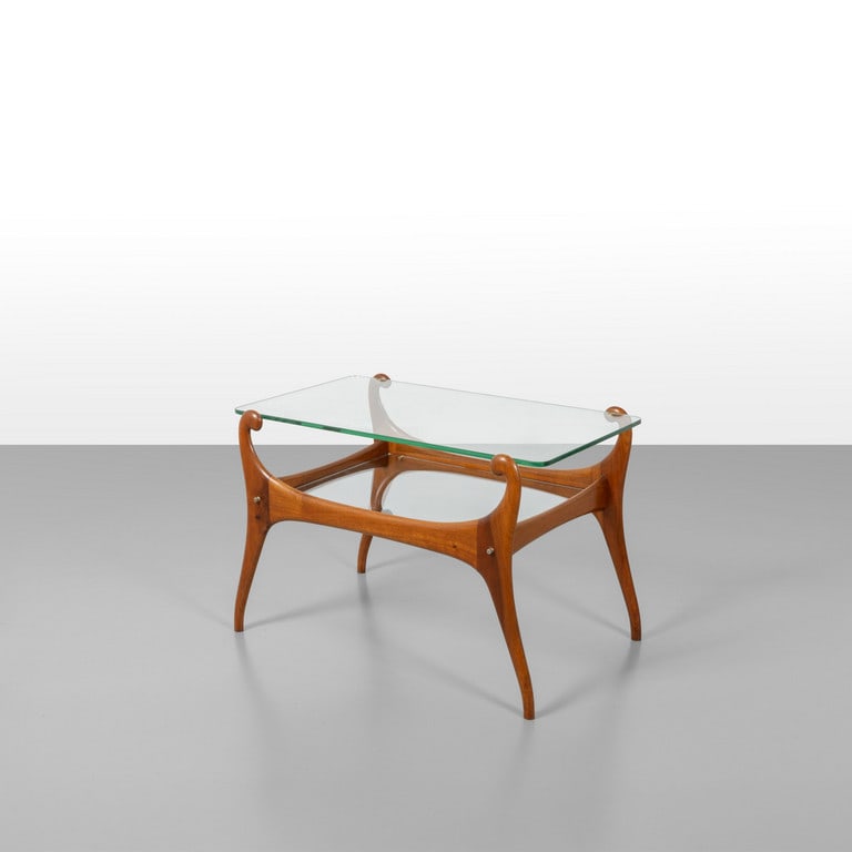 UN TAVOLINO, anni '50. Legno di ciliegio, (1 of 3)