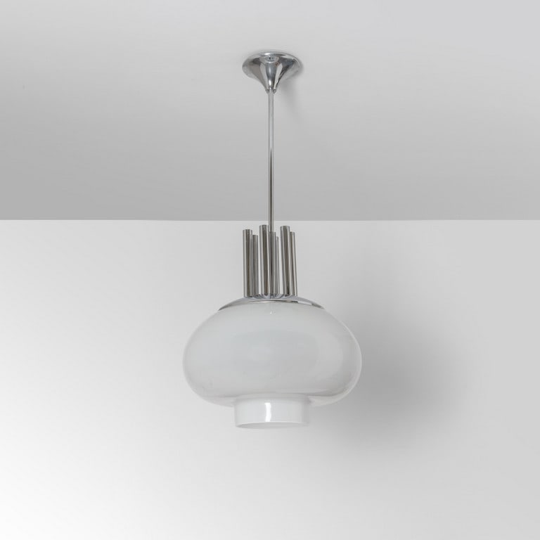 UNA LAMPADA A SOSPENSIONE, anni '70. Acciaio (1 of 1)